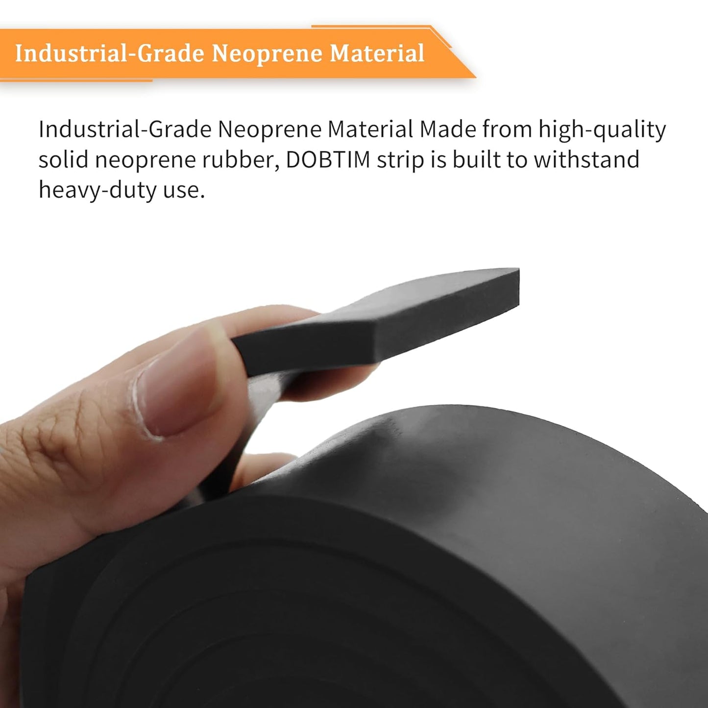 DOBTIM Neoprene Rubber Strips 1/4 (.250)" Thick X 2" Wide X 10' Long, Solid Rubber Rolls Use for Gaskets DIY Material, Supports, Leveling, Sealing, Bumpers, Protection, Abrasion, Flooring, Black