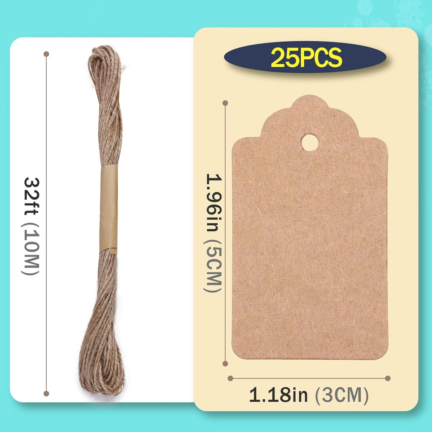 3Tier Herb Drying Rack Flower Drying with 25PCS Brown Gift Tags and 32ft Natural Jute Twine herb Dryer,Herb Drying Rack,Hanging Herb Dryer Rack, Ivory