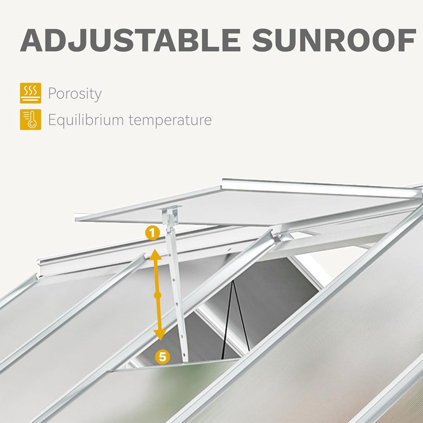 DWVO 6x16FT Polycarbonate Greenhouse Heavy Duty Green Houses Outdoor Aluminum Greenhouses with Sliding Doors Vent Window Walk-in Greenhouse Large Sun House for Garden Backyard, Matte Sliver