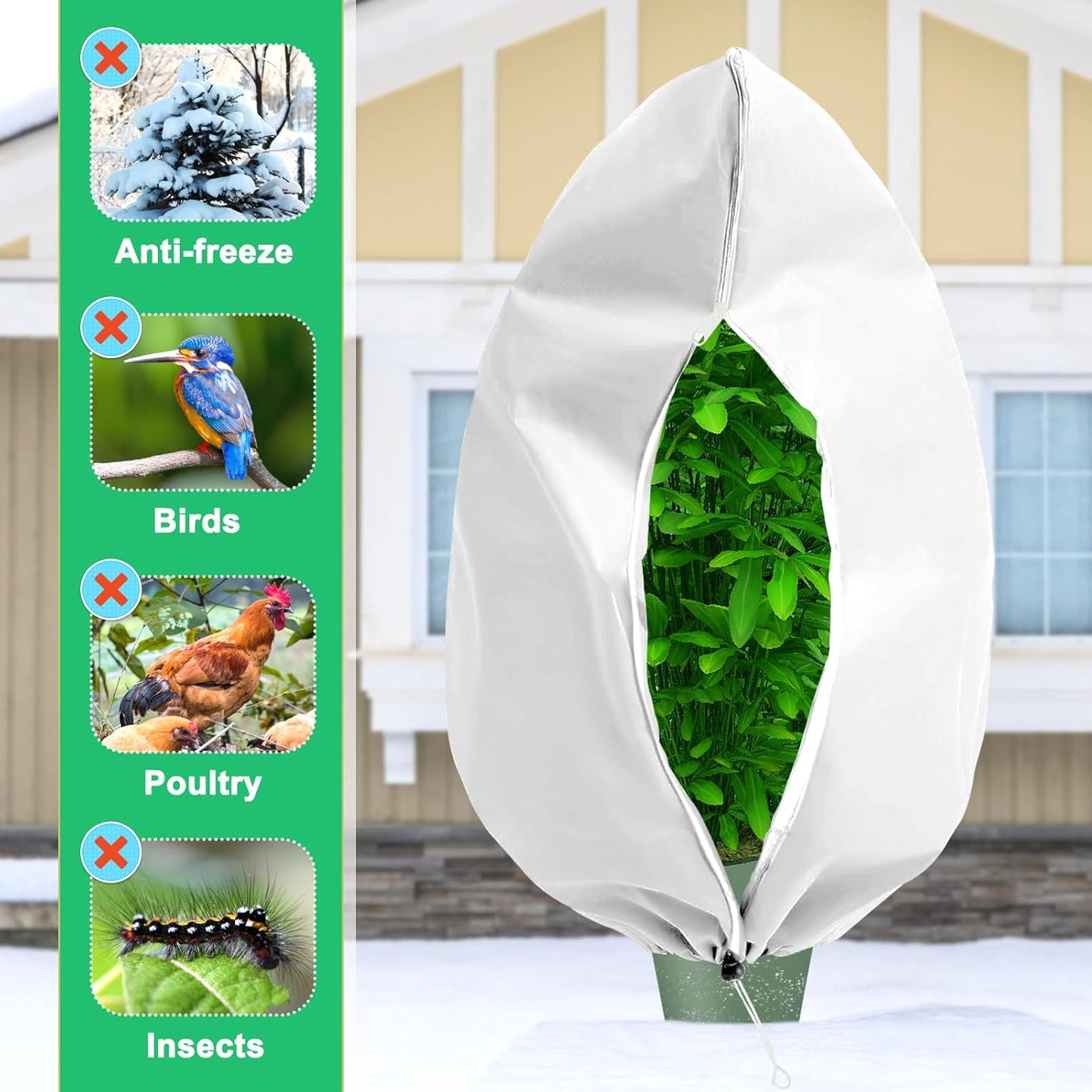 DQS Plant Covers Freeze Protection, 78.7" x94.4" Winter Frost Protection Blankets Frost Cloth,Suitable for Outdoor Winter Frost, Cold Weather, shrubs, Trees, Jackets, and coverings