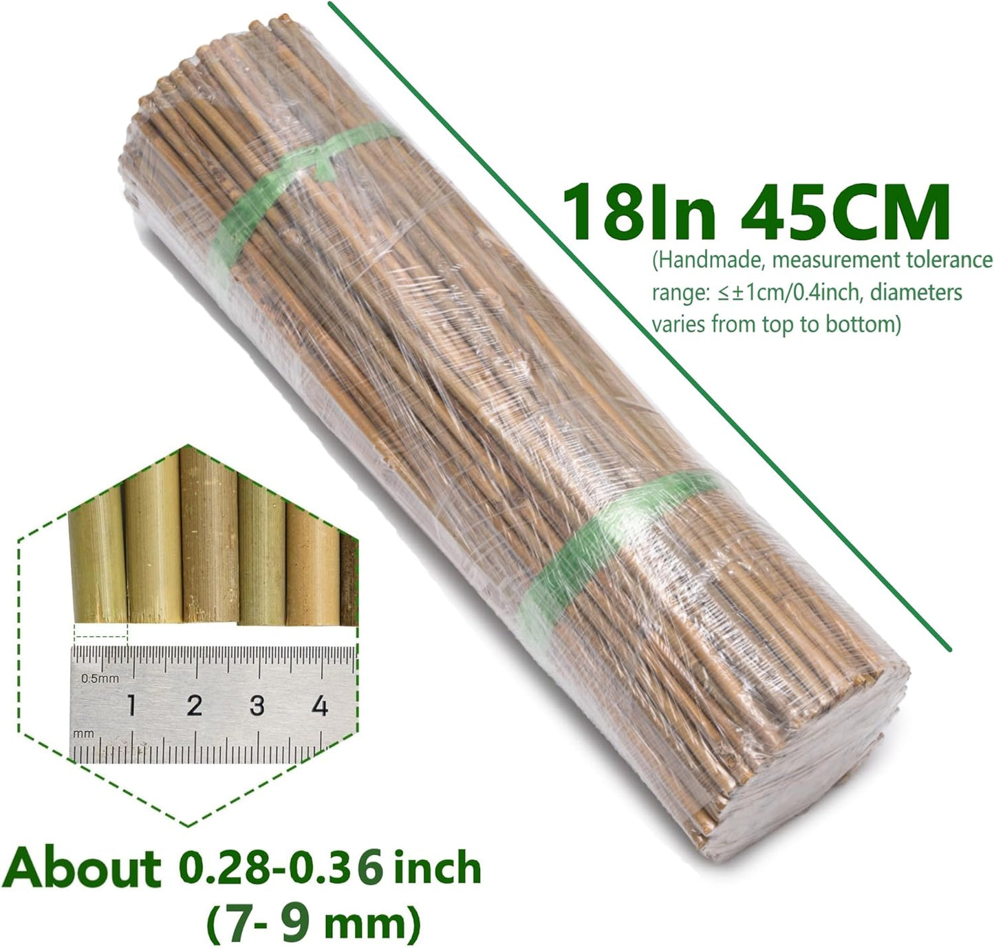 200 Pcs 18 inches Bamboo Stakes, Natural Bamboo Sticks Plant Support Stake for Indoor and Outdoor Climbing Plants