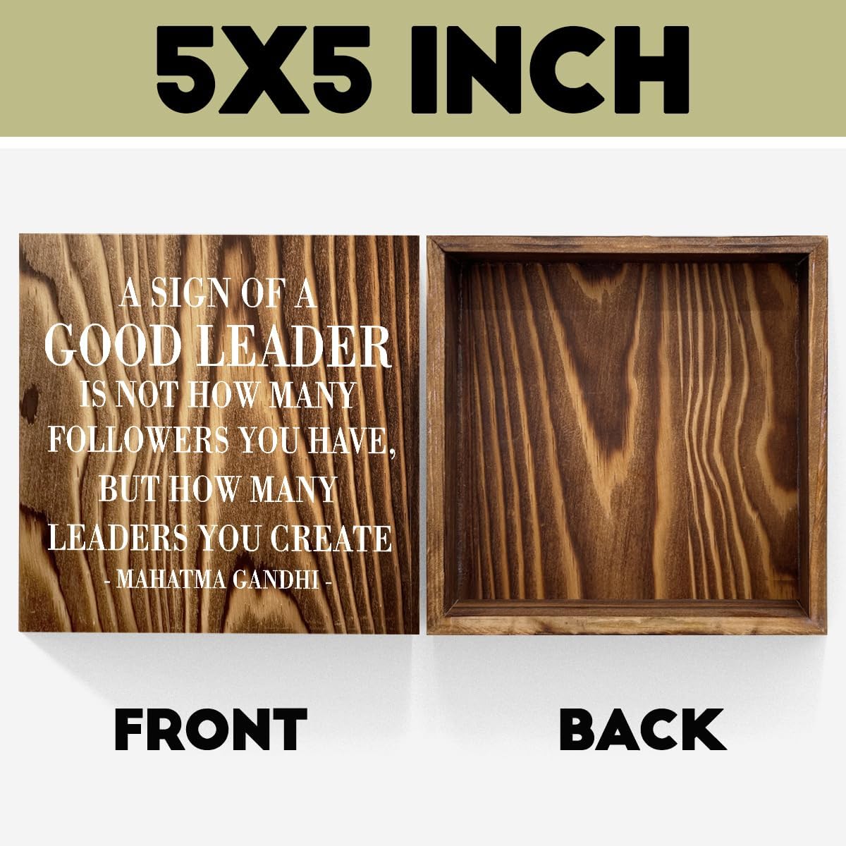 Inspirational A Sign of A Good Leader Desk Decor Wooden Box Sign Office Decor Rustic Wood Block Box Sign for Leader Boss Mentor Home Office Desk Shelf Table Decoration Leadership Gift Roasted color