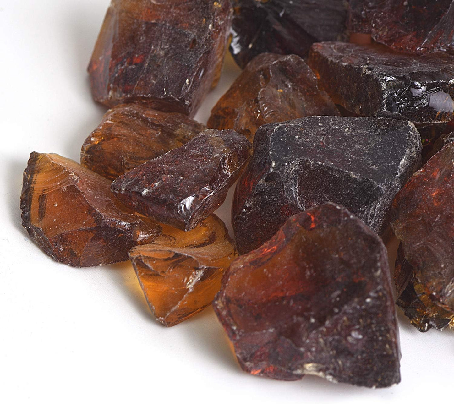 High Luster Reflective Fire Glass Gravel,Fire Gems,Fire Drops,Fire Glass Pebbles Stones Beads Chips for Fire Pit Fish Tank Aquarium Garden,1-2cm,540g/1.19lb (Amber)