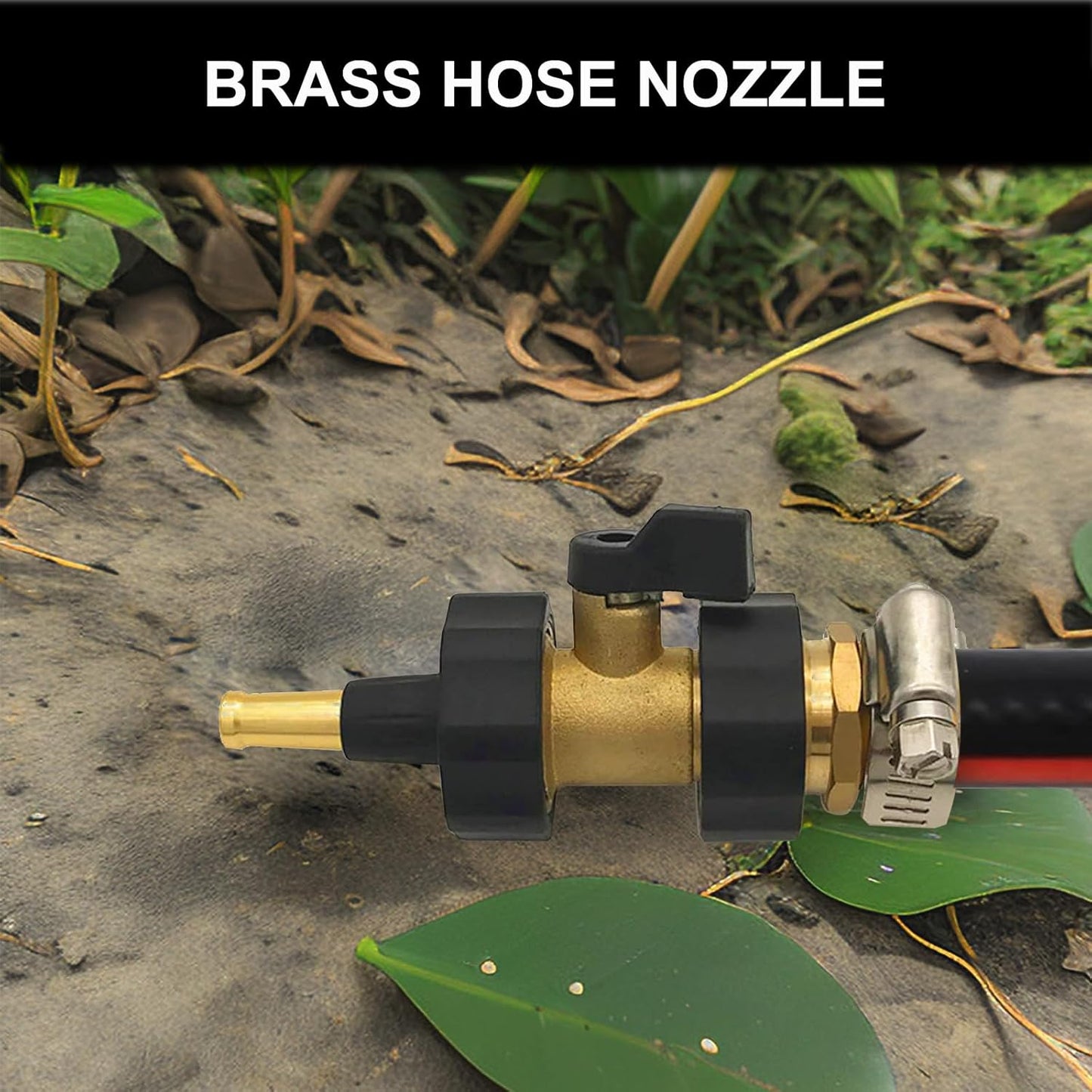 Brass Hose Nozzle, Adjustable Twist hose Sprayer, High Pressure Hose Nozzle with On-Off Valve, Leakproof Operation 3/4" Connector, Jet Sweeper Nozzle for Patio and Pet, Car Washing, 3 Pack