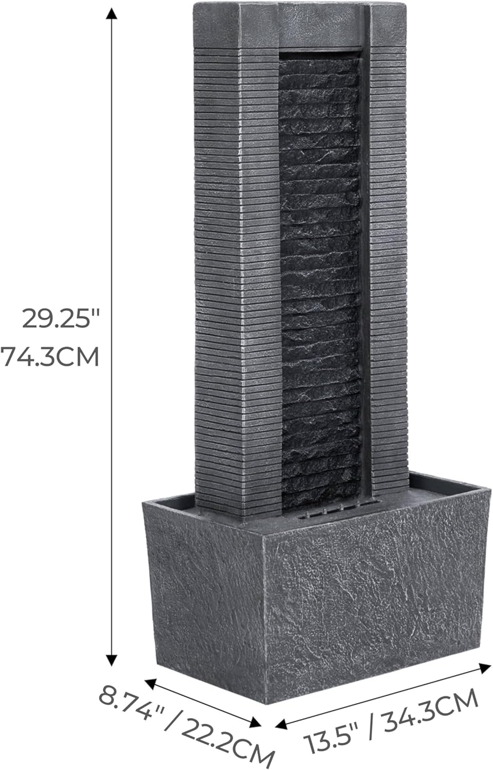 Teamson Home Demeter 29 inch Outdoor Water Fountain with LED Lights