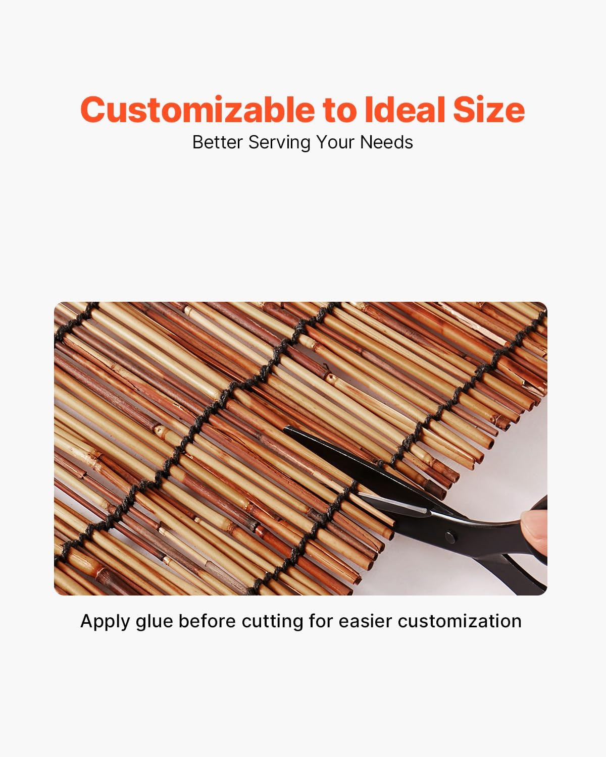 VEVOR Natural Reed Fencing,5.5ft x 16.4 ft, Decorative Bamboo Privacy Screen,Reed Fence Roll Patio Decorative Fences Reed Screen Curtain for Garden Backyard Patio Balconies,Brown