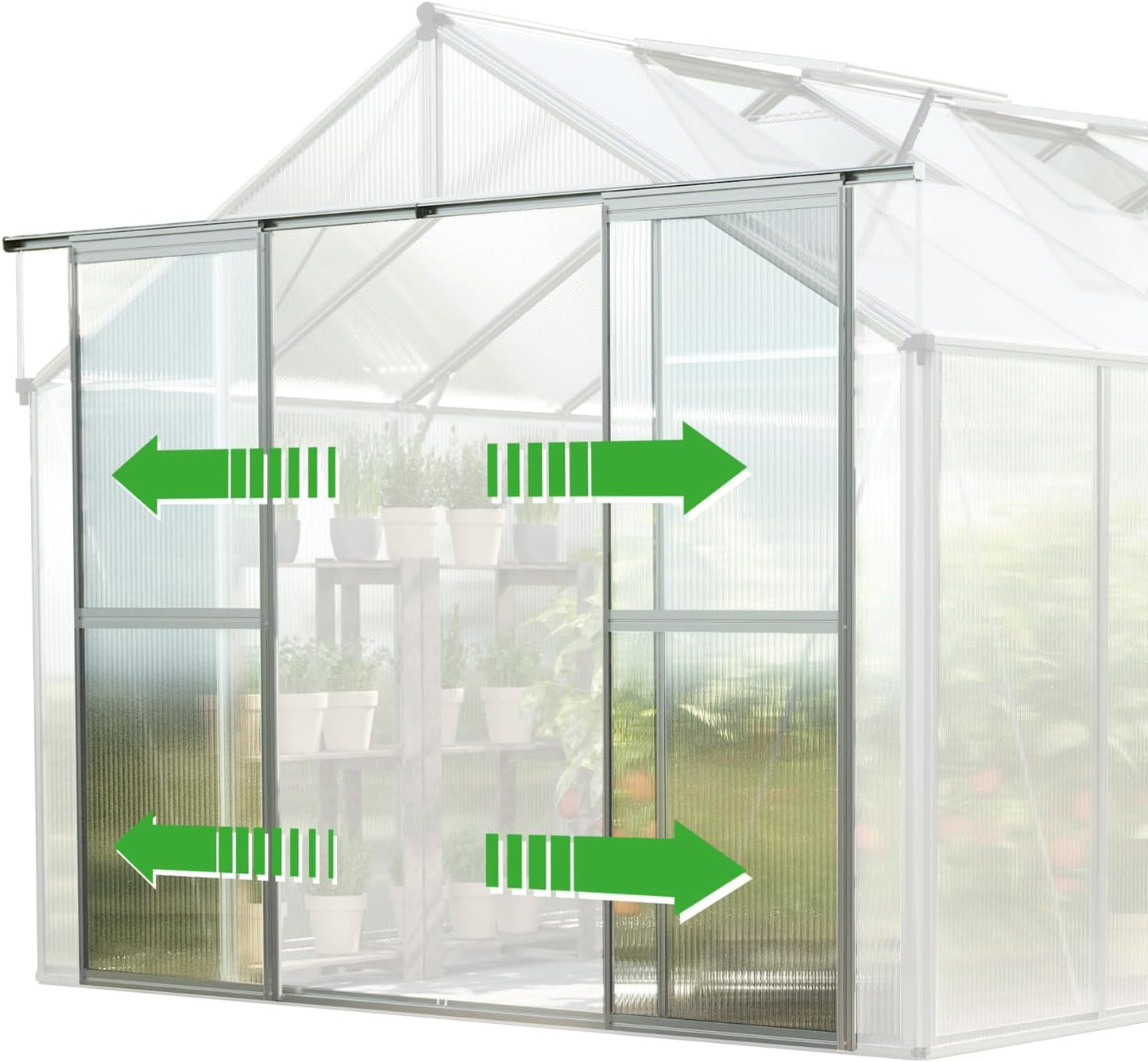 Greenhouse Topas 3 Aluminum Frame 7.4 x 6.4 ft with Approx. 8 mm Polycarbonate Panels