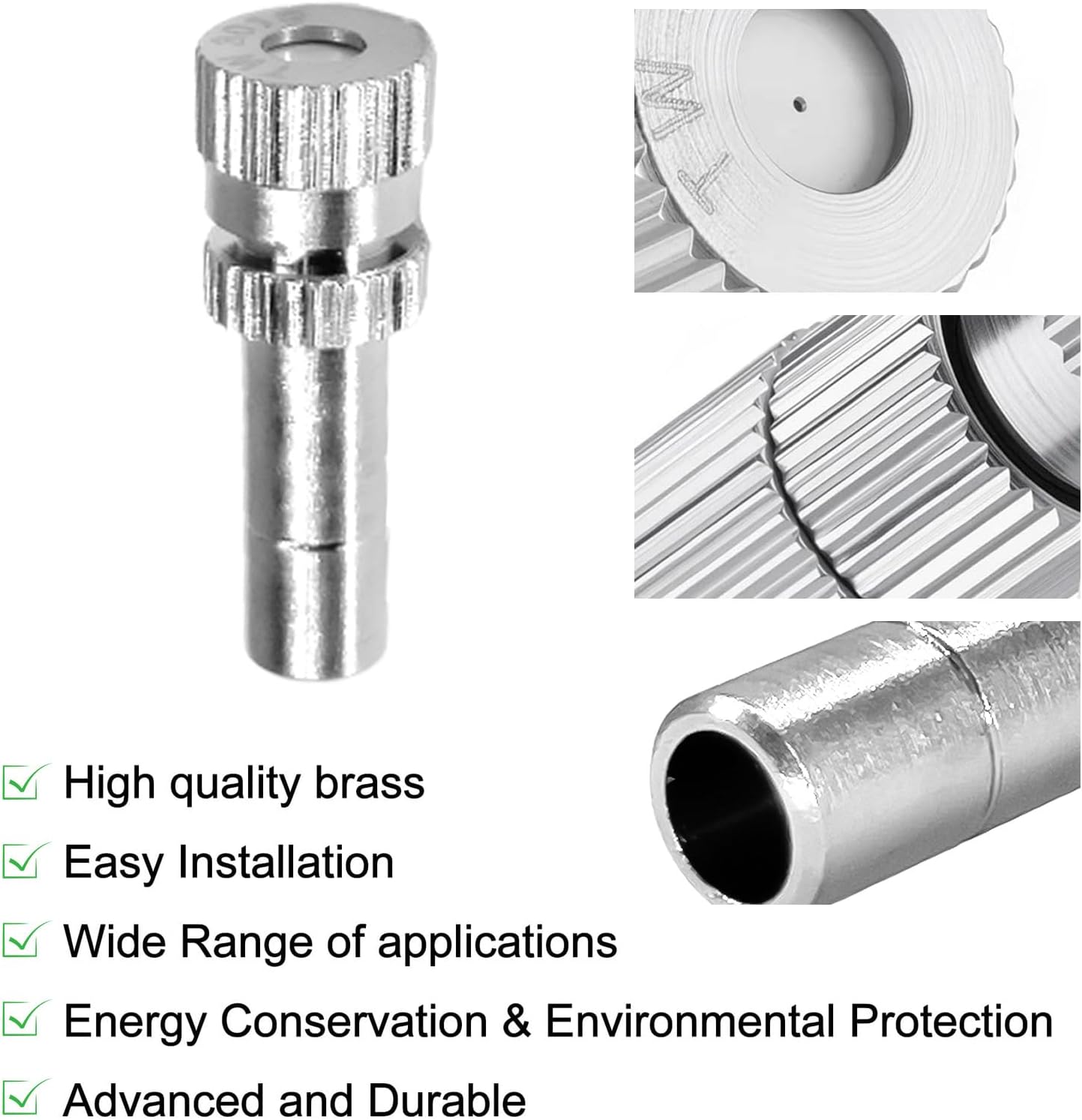 12 Pcs Misting Nozzles, Brass Misting Nozzles High Pressure Anti Drip Cleanable 0.012" / 0.3mm Orific for Outdoor Cooling System