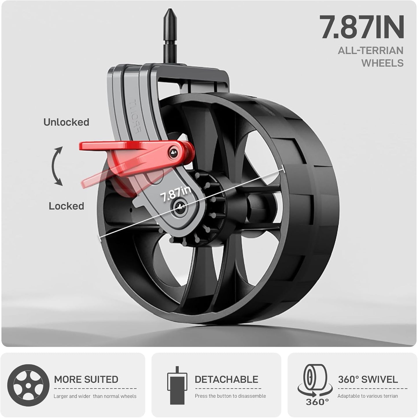 EVER ADVANCED Folding Push Wagon with Brakes, Portable Shopping Cart, Collapsible Wagon Cart with All-Terrain Big Wheels for Camping, Beach, Sports