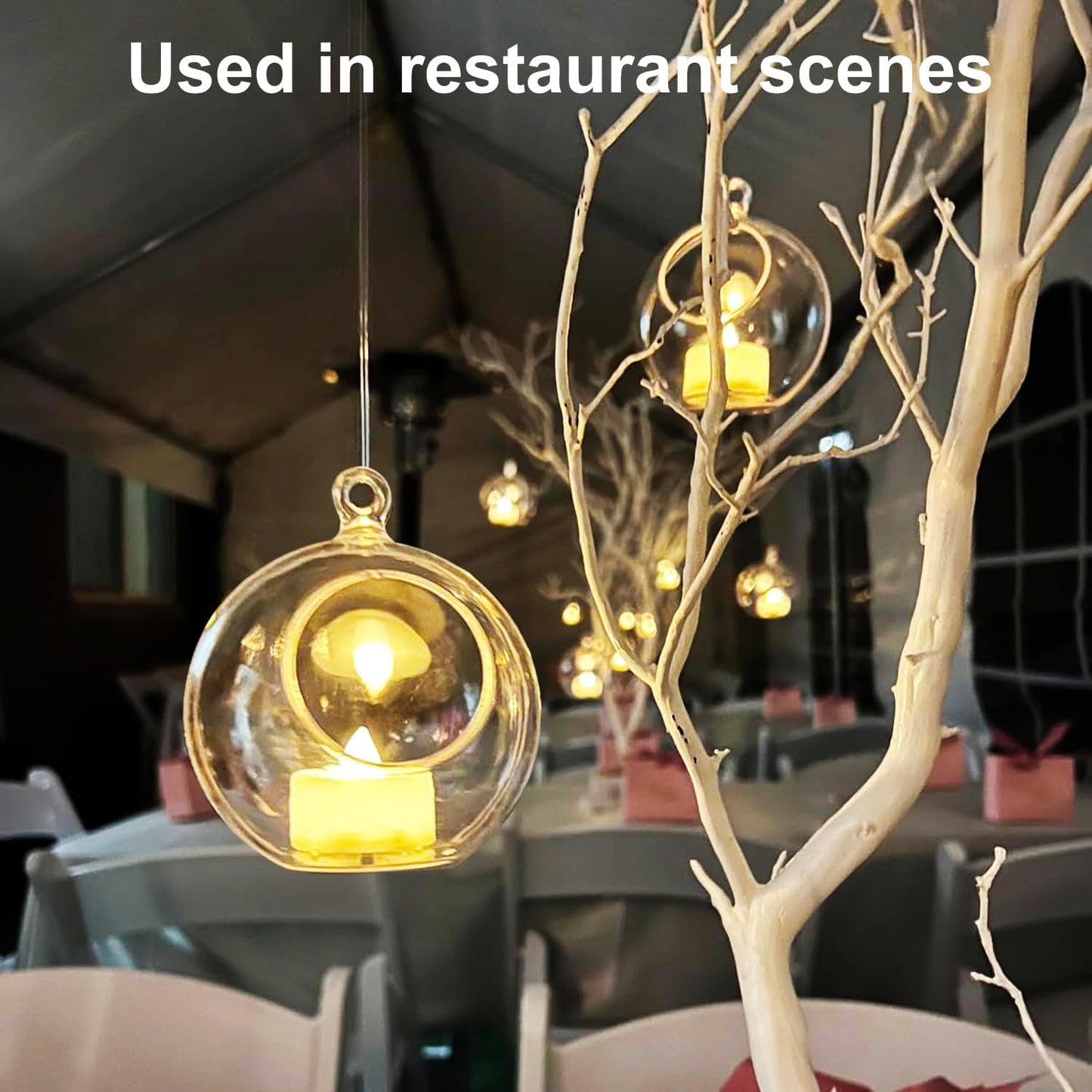 19 Pcs 4.72 Inch Hanging Tealight Candle Holder, Hanging Tealight Holder Globe for Wedding, Christmas, Party, Centerpiece Accessory and Home Decor by KUKLIPJIM.