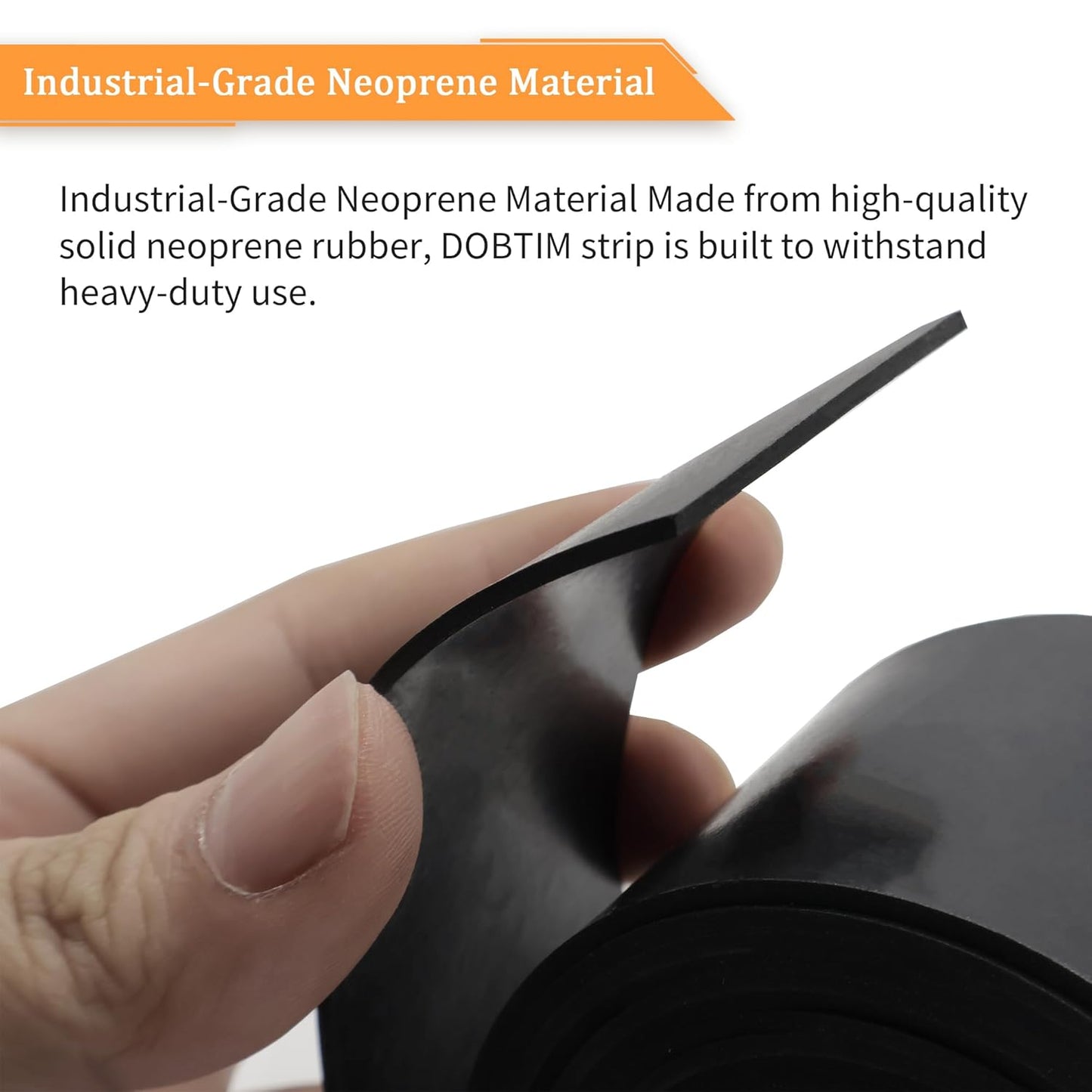 DOBTIM Solid Neoprene Rubber Strips 1/8 (.125)" Thick X 4" Wide X 5' Long, Rubber Strips Use for Gaskets, Sealing, Bumpers, Protection, Abrasion, Warehouse Flooring