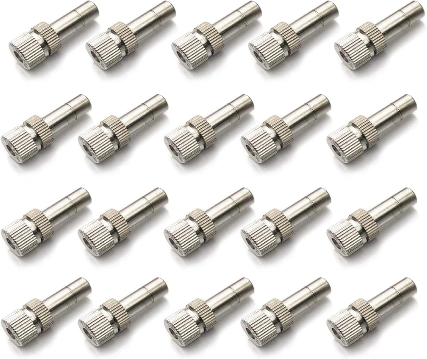 20pcs Brass Mister Nozzles, 6mm Misting Nozzles for Outdoor Cooling System, Landscaping, Air Humidification, Greenhouse Irrigation (without Filter, 0.039"/1mm Orifice)