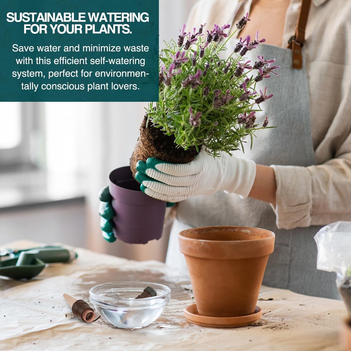 Blumat Classic Plant Watering Stakes with Adapters - Self Watering Planter Insert for Pots - Automatic Plant Waterer & Plant Accessories (14 Pack)