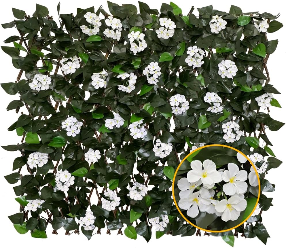 Expandable Fence Privacy Screen for Balcony Patio Outdoor,Decorative Faux Ivy Fencing Panel,Artificial Hedges