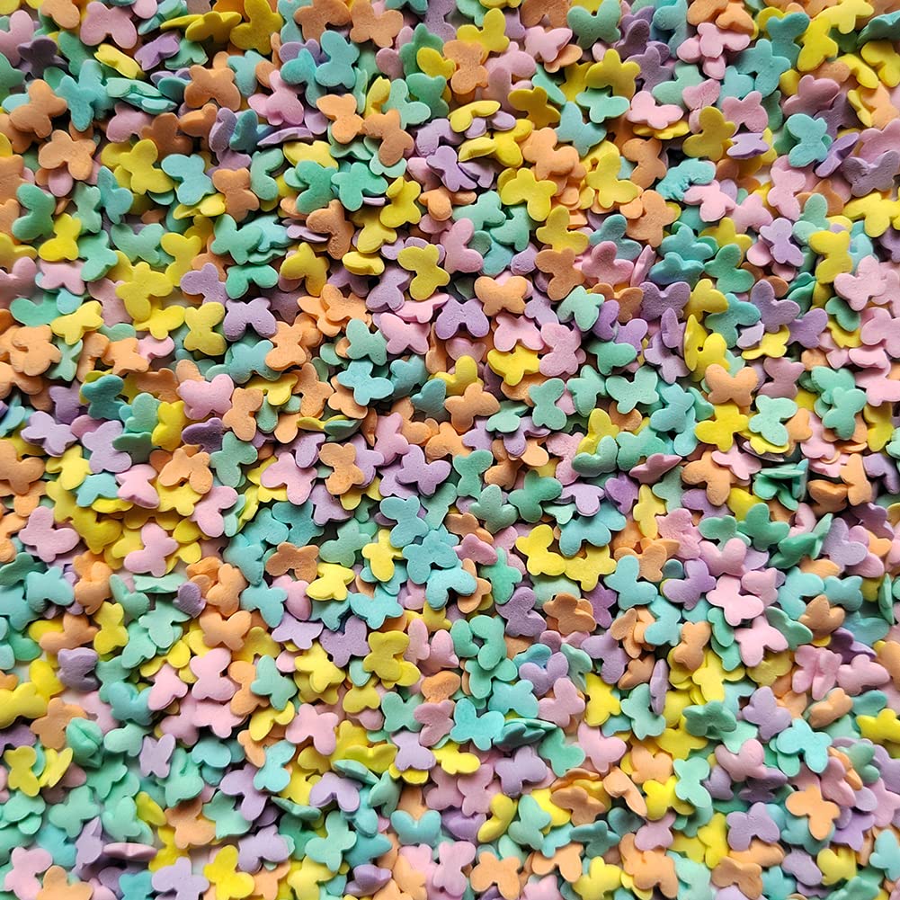 Homankit Multicolor Butterflies Sprinkles Mixed Sugar Cake Cupcake Toppers Cookie Dessert Ice Cream Donut Decoration 2.47 Ounce