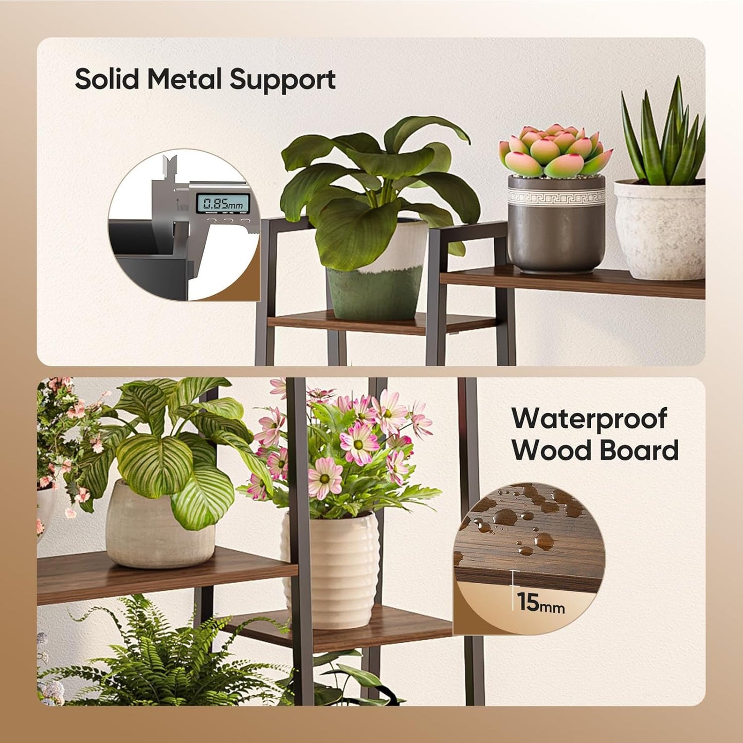 55" Large Plant Stand Indoor with 8 LED Grow Lights (3 Modes & Auto Timer) - 12 Tiered Metal Plant Shelf, 10 Dimmable Brightness Levels, Flower Stand Display Rack for Patio Balcony Garden