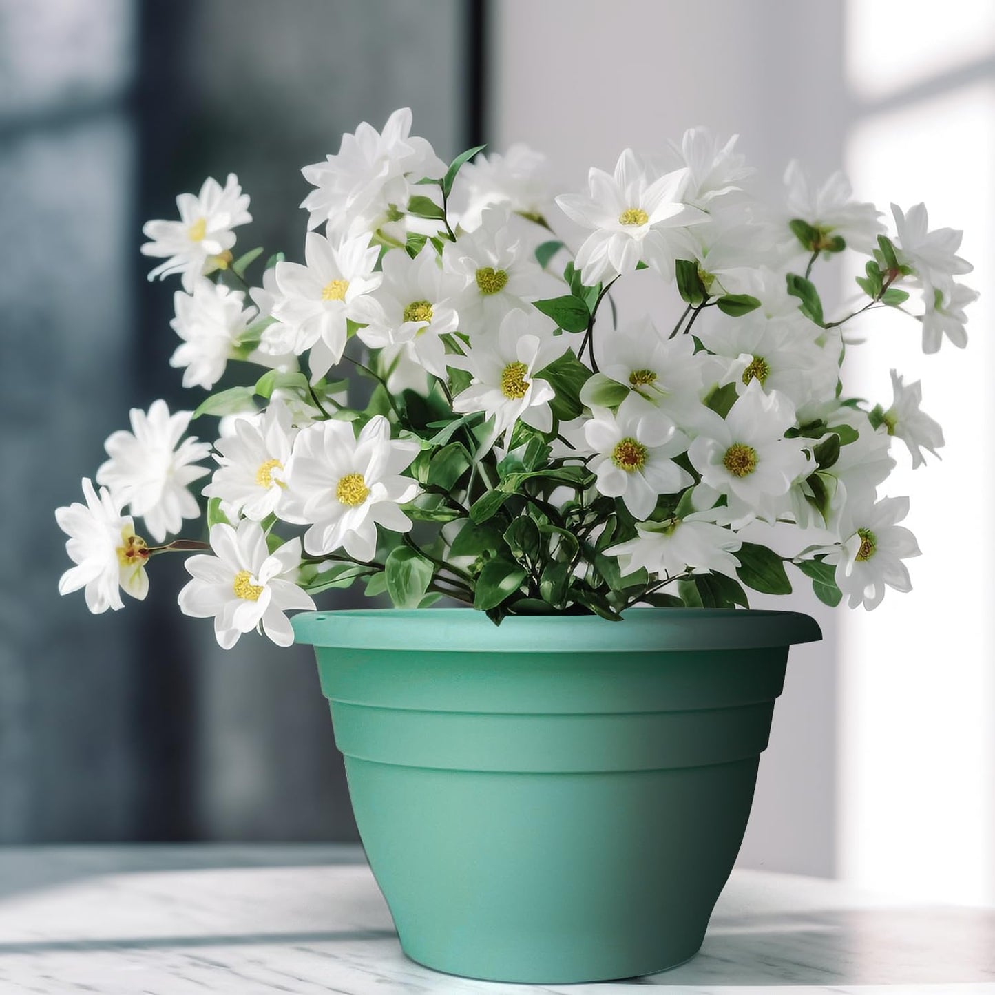 Plant Pots Set of 5, 10" Outside Diameter Flower Planter, 8.5" Inner Diameter Plant Planters with Drainage Hole, Durable Garden Pots Perfect for Indoor & Outdoor Plant Planting, Decor, Blue