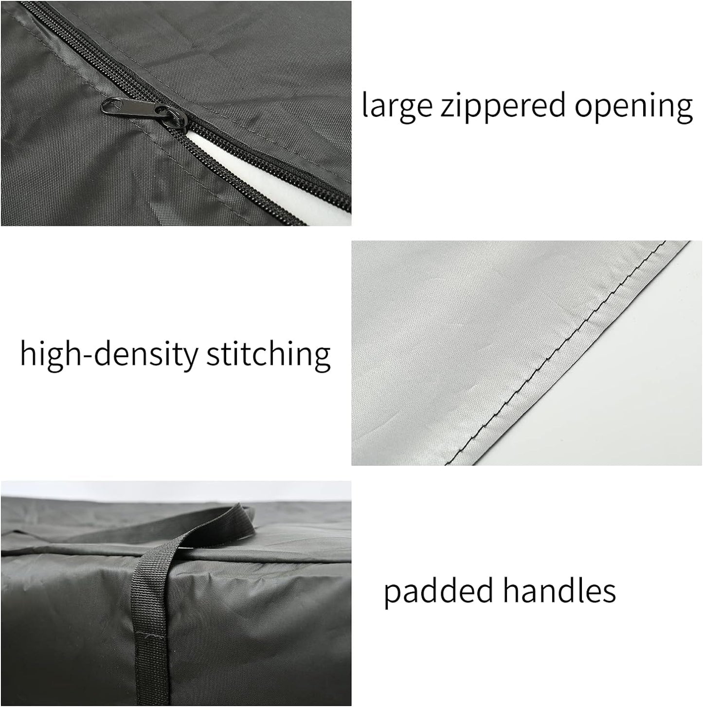 Outdoor Cushion Storage Bag 1 PCS, 68" Outdoor Pillow Storage with 2 Handles, Extra Large Opening Waterproof Zippered Patio Cushion Storage Bag XL