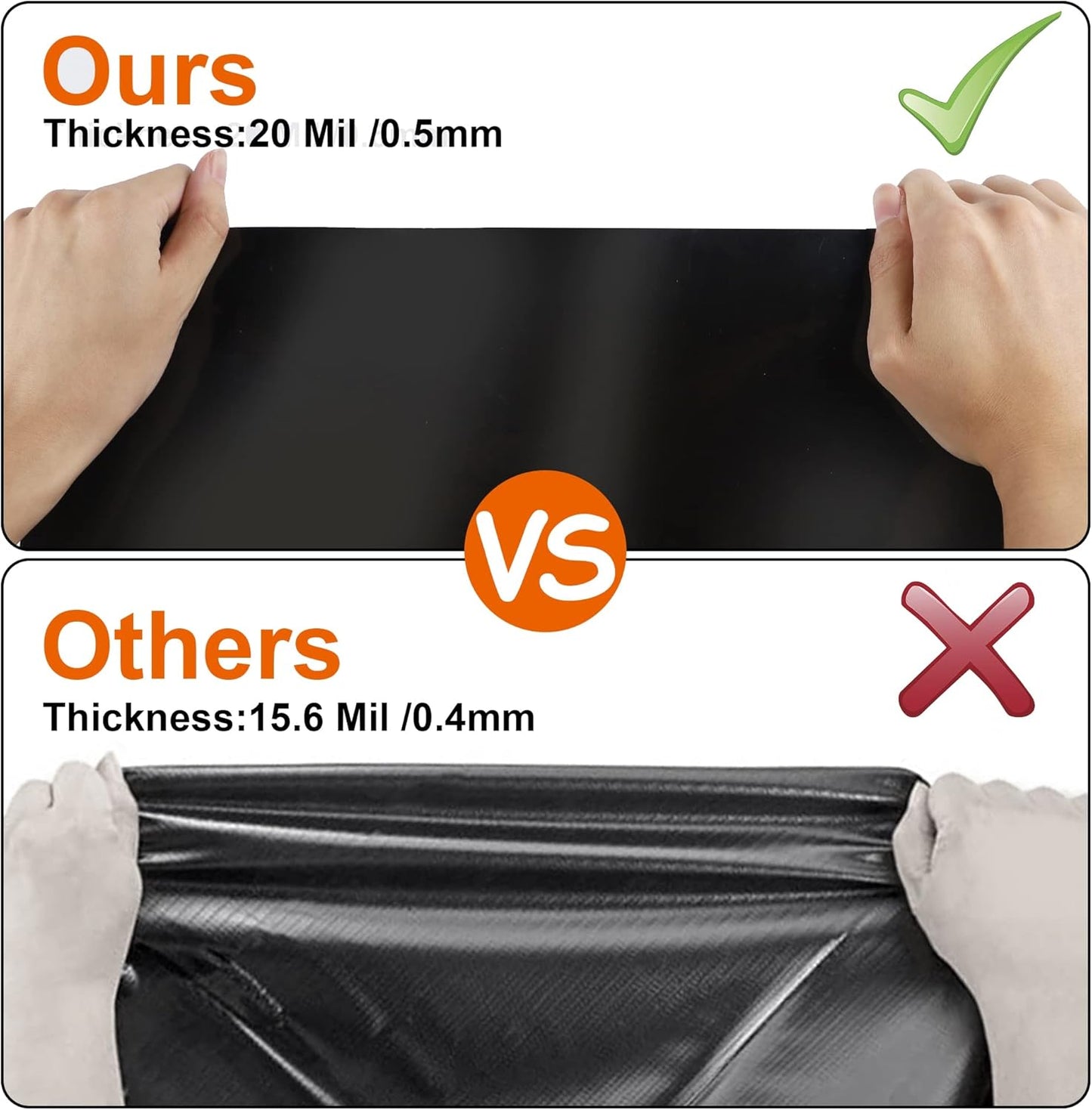 10 x 15 FT Pond Liner, 20 Mil Fish Pond HDPE Liner, Pond Liners for Outdoor Ponds, Koi Ponds, Garden Fountain, Waterfall