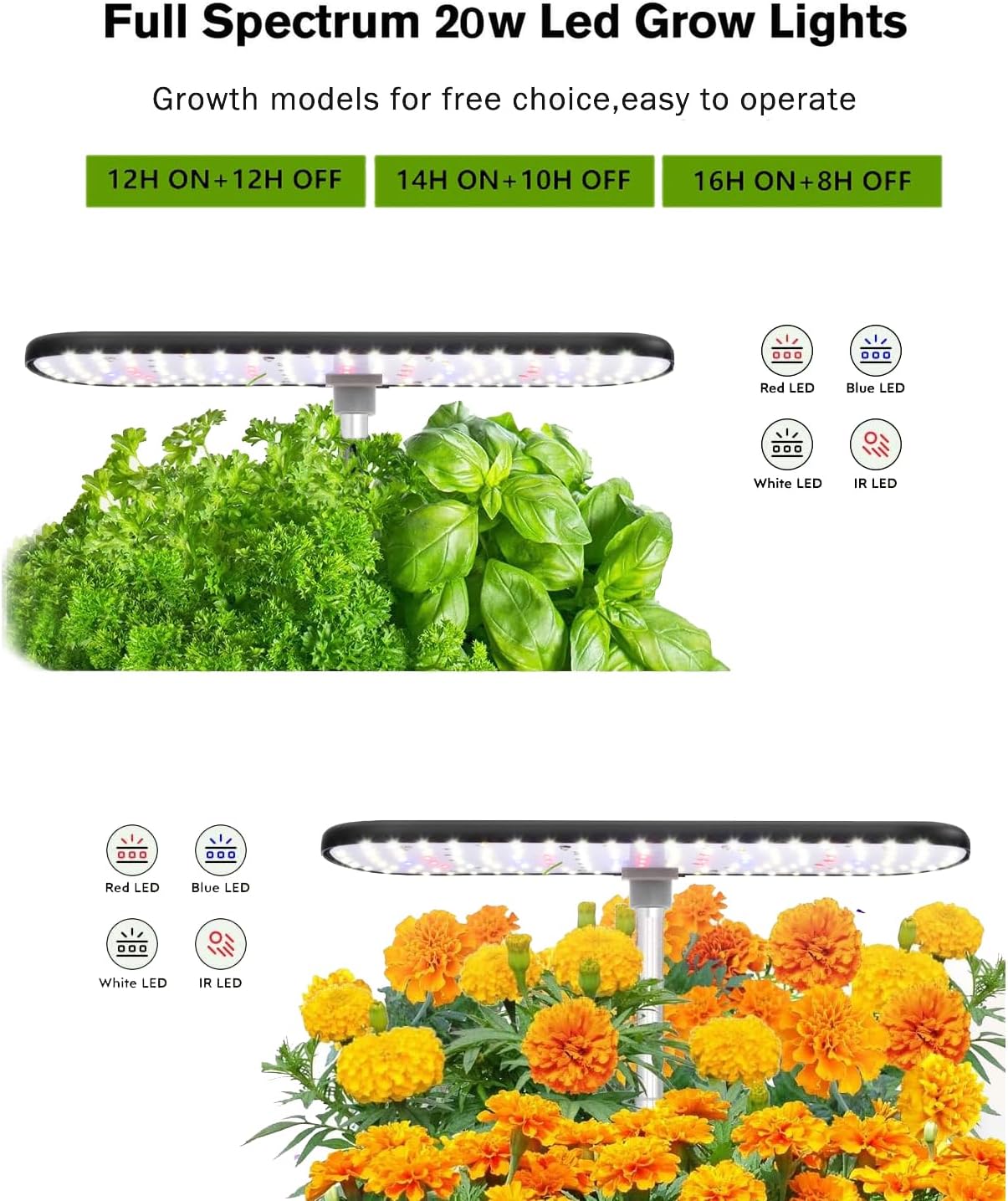 Hydroponics Growing System, Indoor Herb Garden, 12 Pods Hydroponics Growing System, Herb Garden Kit Indoor Gardening System with Grow Light, Automatic Timer, Height Adjustable, Home Kitchen Gift