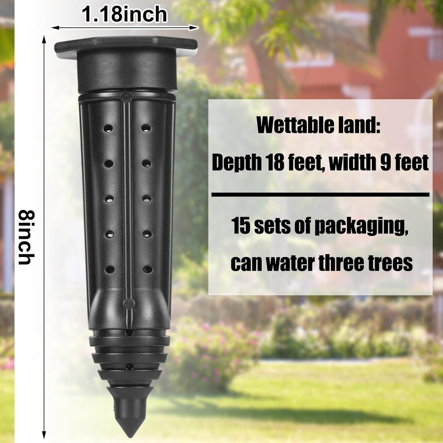 15 Pack Garden Watering Stake Large UV-Protected ABS Plastic Deep Root Irrigation Spike for Trees, Shrubs, Bushes, Shrubs, Flowers, Fruits, Vegetables, Potted Plants (8 Inch)