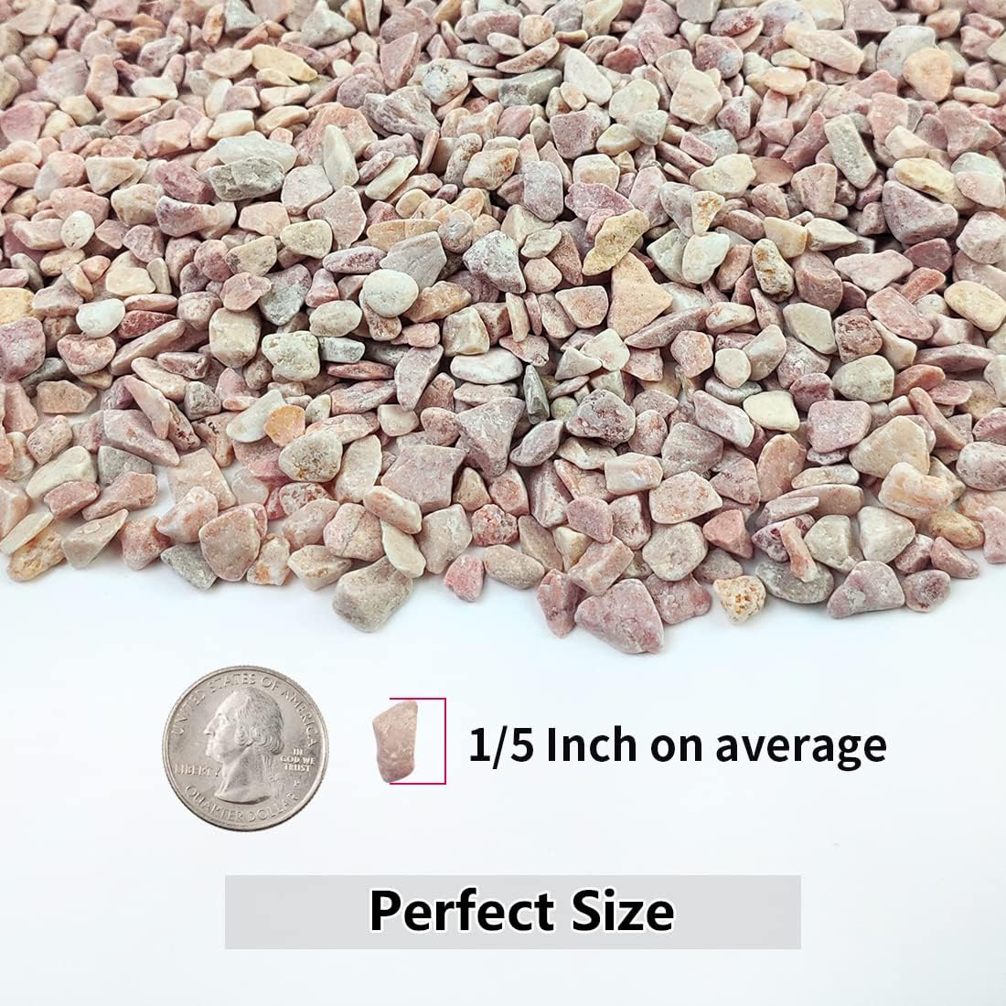 5LB Succulent and Cactus Gravel Pebbles, 1/5 Inch Natural Decorative Polished Stones, River Rocks for Plants, Vases, Aquariums, Terrarium and Outdoor Gardening,Peach