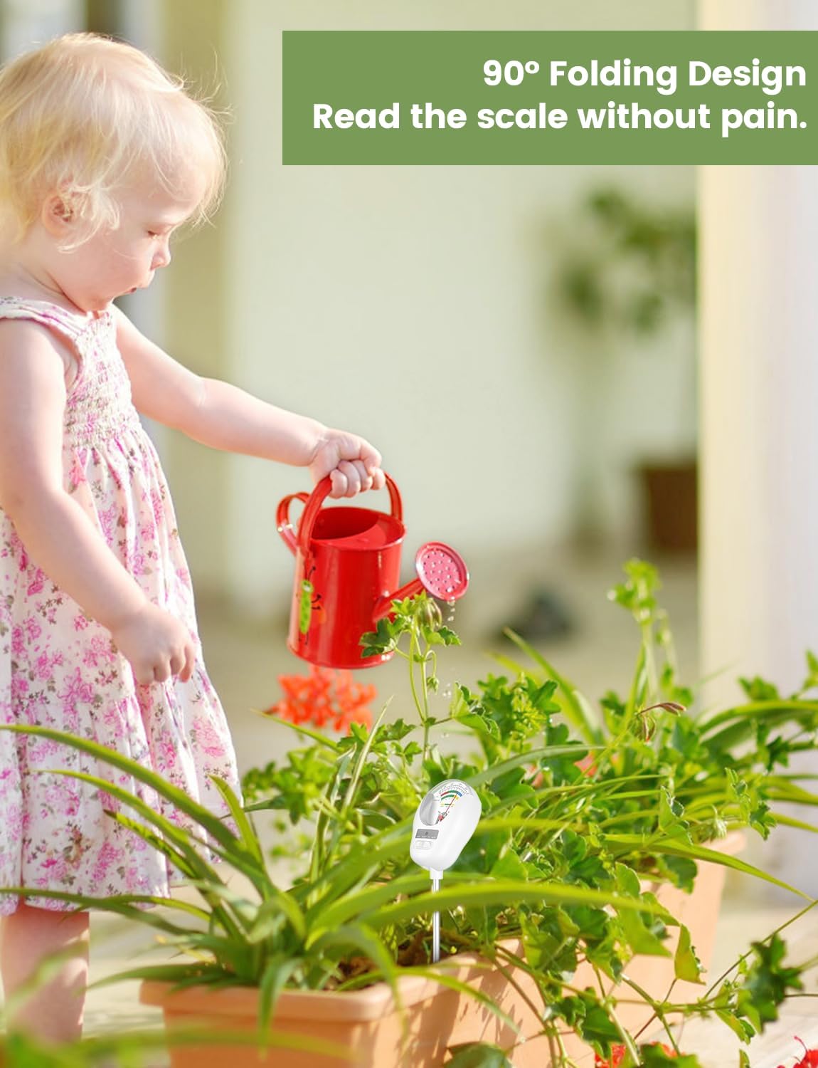 4-in-1 Soil Test Kit, Soil Moisture Meter, pH Meter, Light & Nutrient Tester for Indoor/Outdoor Plants, Garden, Farm, Lawn Care-No Battery Needed (4-in-1 Soil Test)