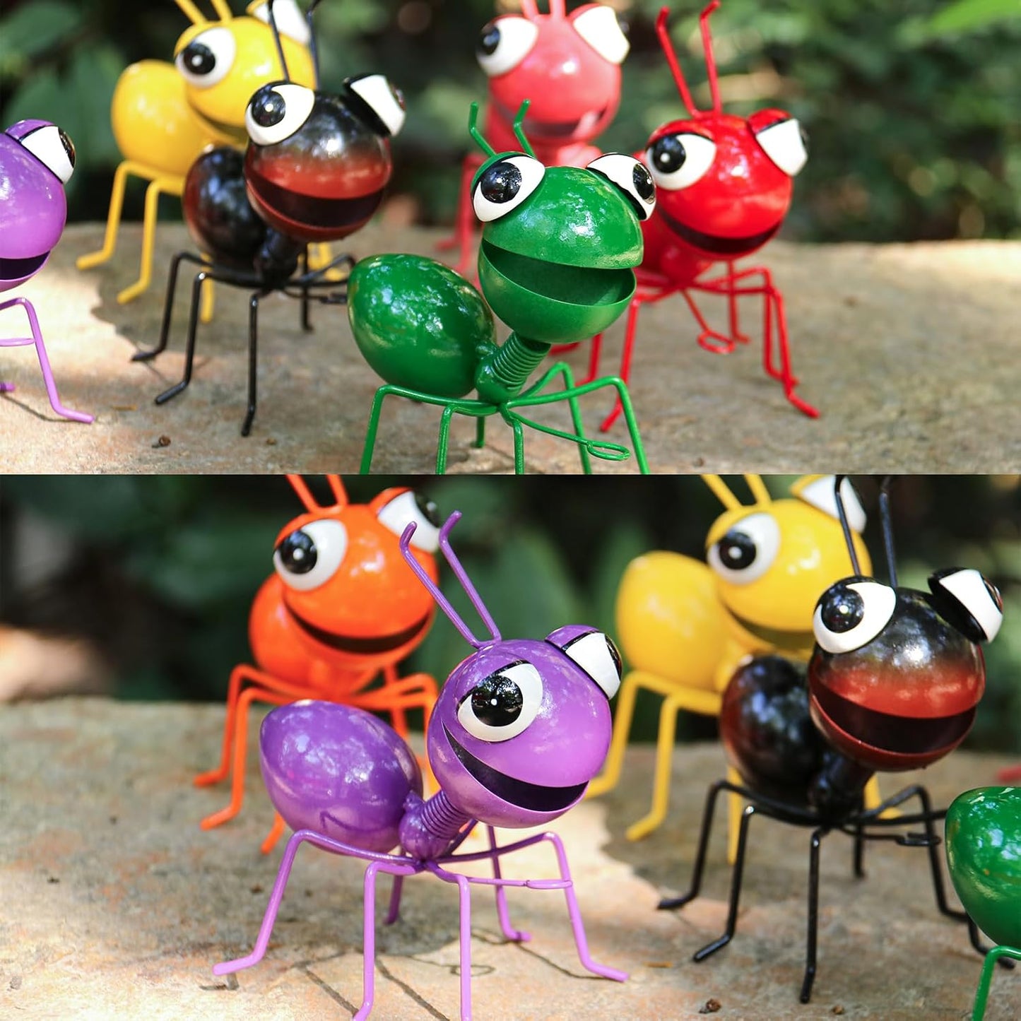 Metal Yard Art Garden Decor for Outside Cute Ants Yard Decorations Outdoor Lawn Ornaments Backyard Gifts for Mom - Set of 8