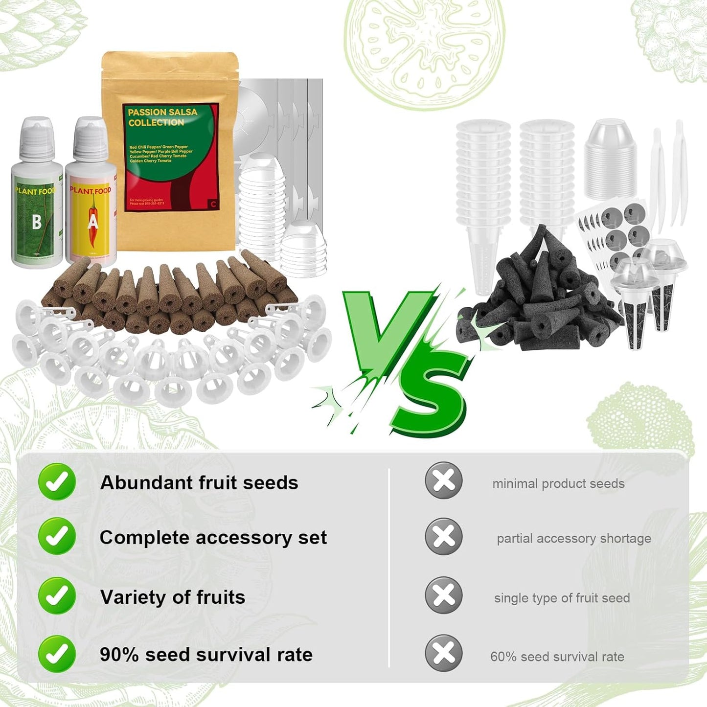 inbloom 12-Pod Pepper Seed Pod Kit for AeroGarden, iDOO, Ahopegarden Hydroponic Growing System, Include Cucumber, Red&Golden Tomato, Red Chili Pepper, Green&Yellow Pepper, Purple Pepper, 400+ Seeds