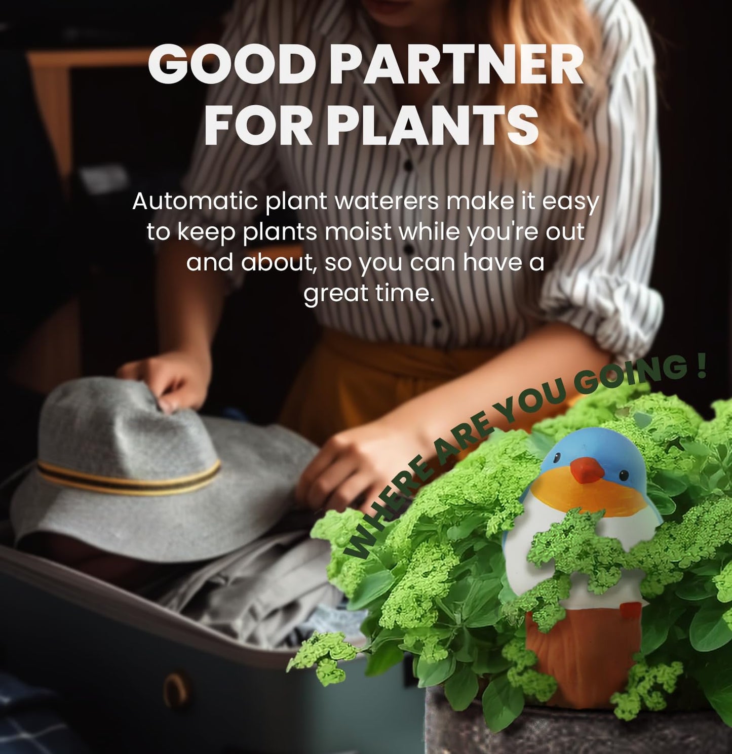 Bird Shaped Plant Watering Globes(Bule 4ps) Plants Suitable for Indoor and Outdoor Use Should be Kept Constantly Moist. The Interesting Shape Makes The Garden More Interesting and Beautiful.