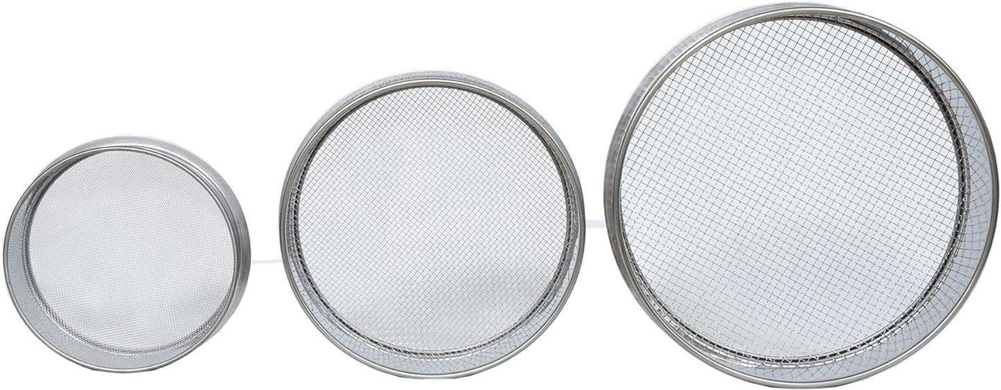 3PCS Soil Sifter for Rocks Sand Compost Sieve