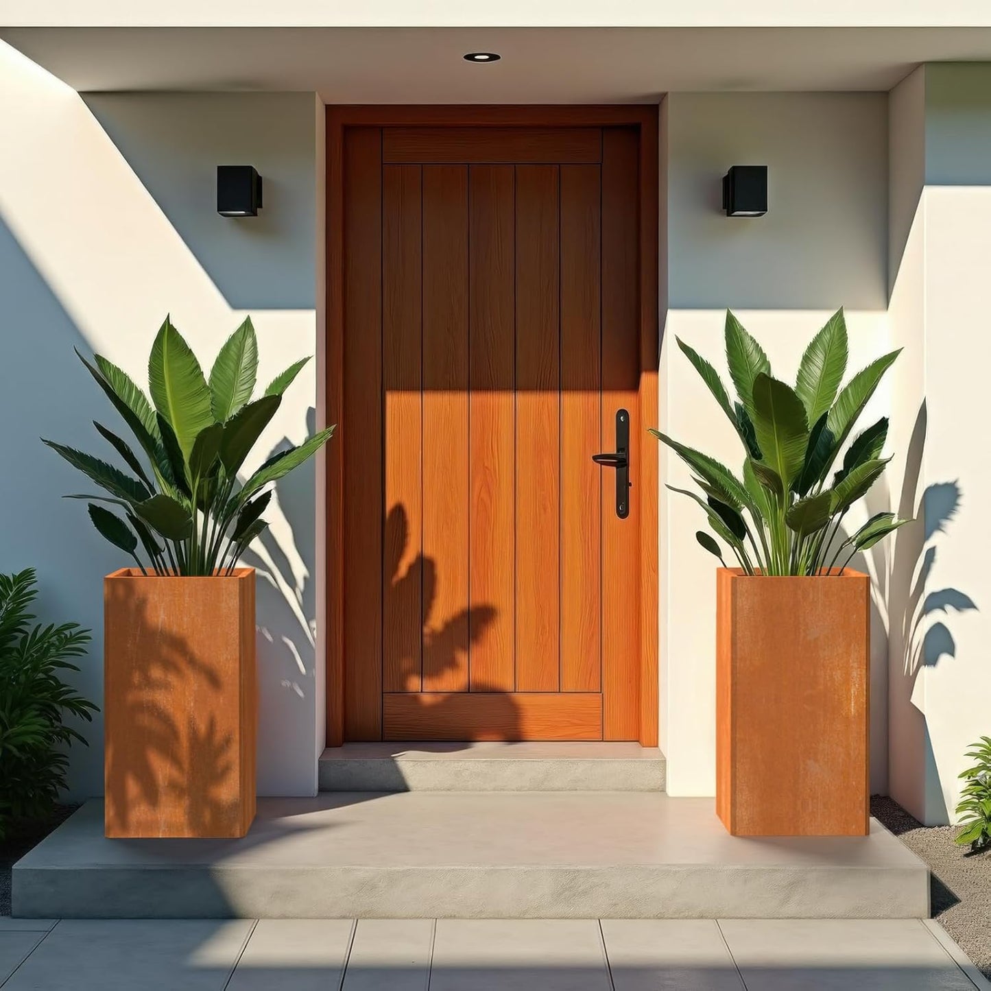 26 Inch Flower Pots - Tall Planter for Indoor or Outdoor Patio/Porch, All-Weather with Removable Insert Shelf | Modern Design for Plants, Flowers, Garden