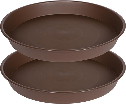 2 Pack of Bird Bath Bowl 12", 1.6" Depth, 10 12 inch Birdbath Bowls Dish Only for The Garden, Large Plant Saucer (12", Chocolate)