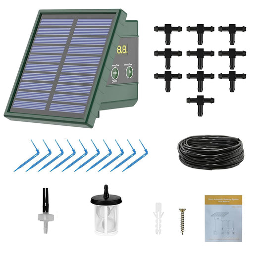 Solar Drip Irrigation System for Garden 30 Timing Modes Automatic Drip Irrigation Kit Garden Watering System