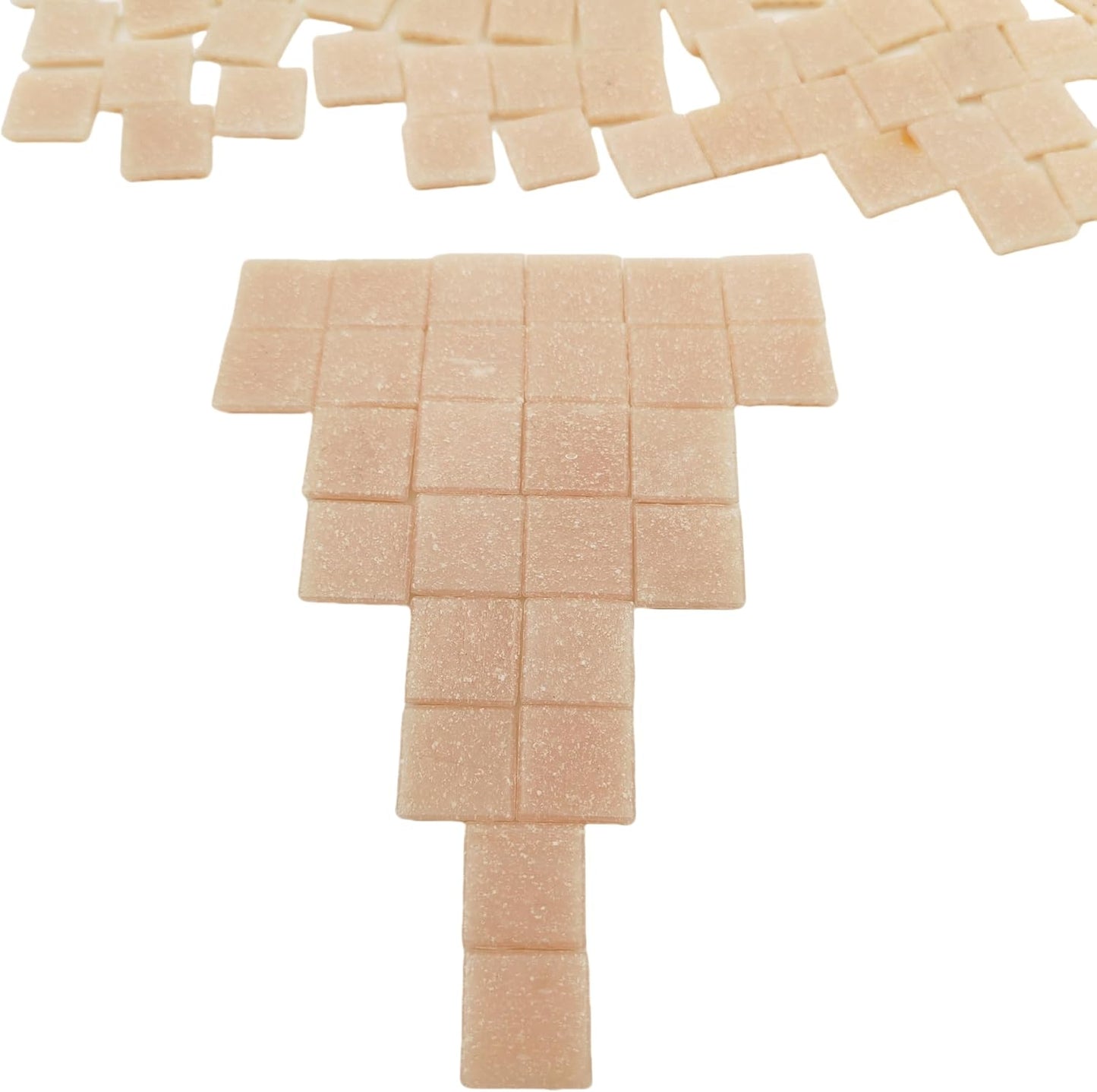 3/4 inch Quartz Glass Mosaic Tiles for Crafts, 1.1 LB, Square Mosaic Pieces for DIY Picture, Home Mosaic Decoration (Fleshcolor)