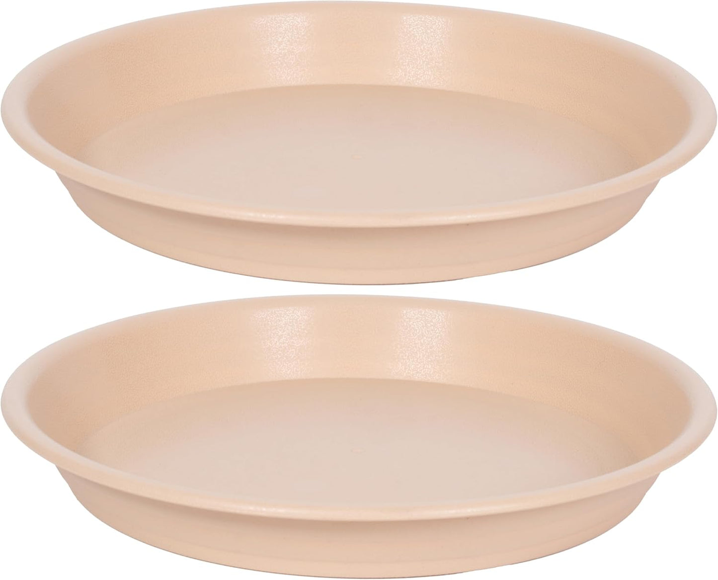 2 Pack Plant Saucer Drip Tray 11 12 inch, Pot Base for Plants Indoor, Plastic Flower Planter Saucers and Drip Trays for Outdoors, Heavy Durable Plant Plate Water Catcher (12", Beige)