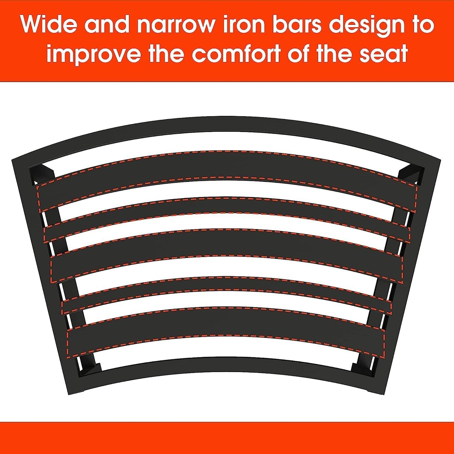 Heavy Duty Curved Fire Pit Bench Set of 4, Metal Outside Seating, Outdoor Steel Backless Benches for Garden, Patio, Porch, Backyard, Plant Stand