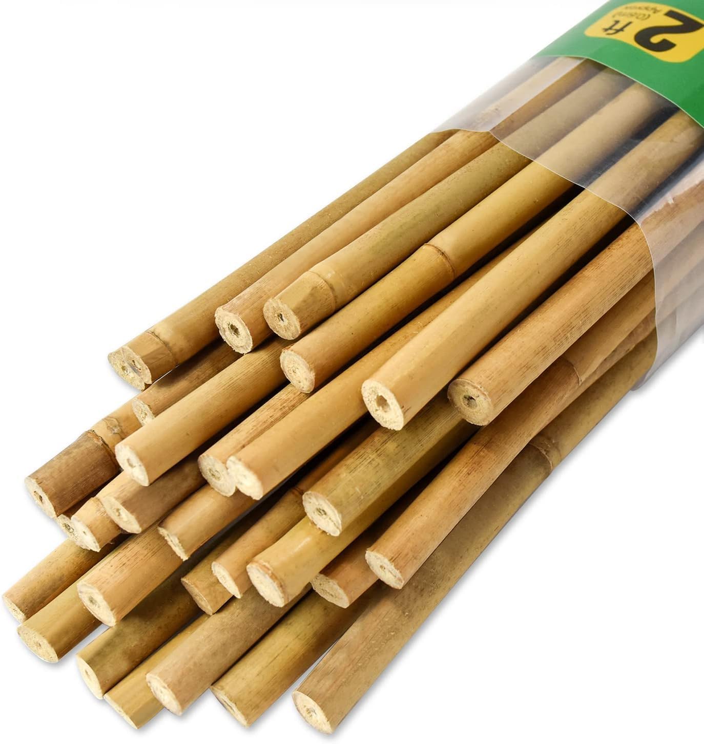 30pcs 3/10" D Thicker Heavy Duty Bamboo Stakes, 2FT Plant Stakes, Natural Garden Stakes for Tomato, Bean, Flowers,Trees Potted and Climbing Plant Support