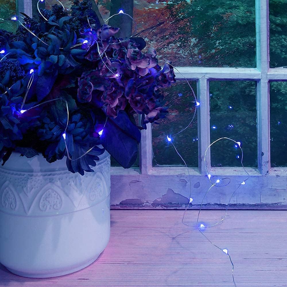 2 Pack Solar Powered Fairy String Lights Outdoor Waterproof 8 Modes Twinkle Christmas Decorations Lights, Each 33ft-100LED, 40ft-120LED, 66ft-200LED, 80ft-240LED, (Blue, 33)