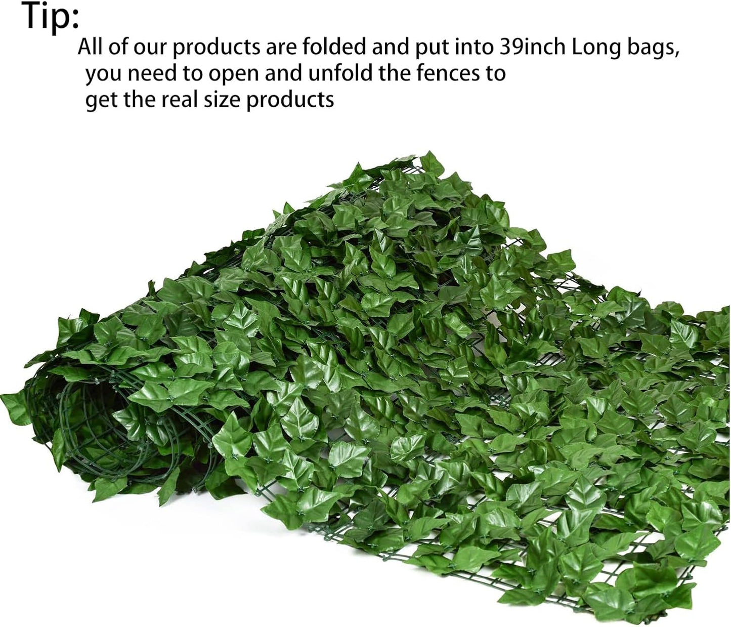 DearHouse Artificial Faux Ivy Hedge Privacy Fence Wall Screen, Leaf and Vine Decoration for Outdoor Garden Home Decor, (157.5 * 59inch)