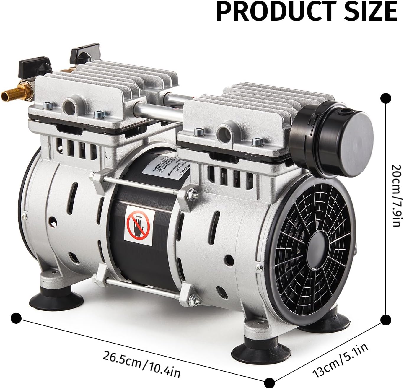 Pond & Lake Aeration System,Pond Aerator Pump,550W Power 5.2CFM for Up to 3 Acre with Timer,3/4 HP Compressor (NO Diffusers, 1)