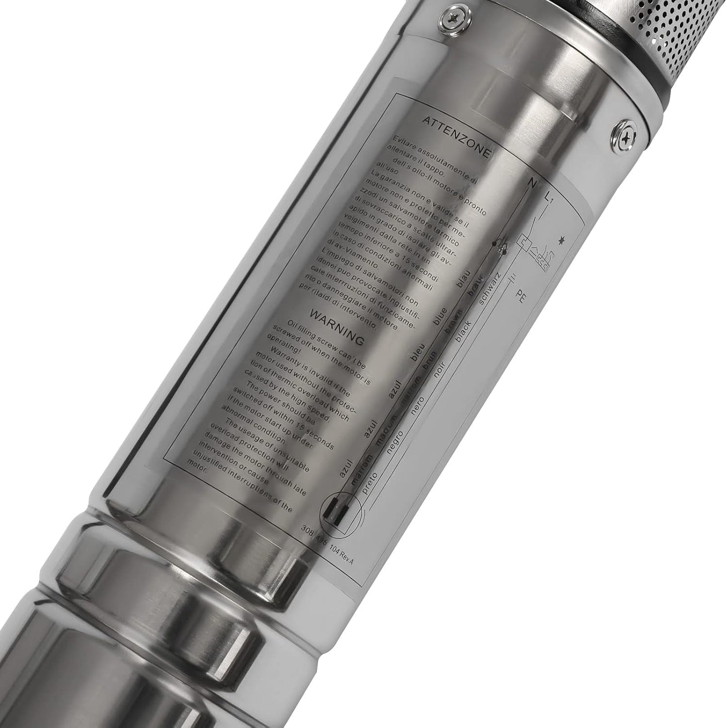 Deep Well Submersible Pump 110V 370W Electric Solar Powered Water Pump, 16 GPM Flow, 157ft Lift, Farm Ranch Irrigation Submersible Bore Hole Deep Well Pump 3420 RPM