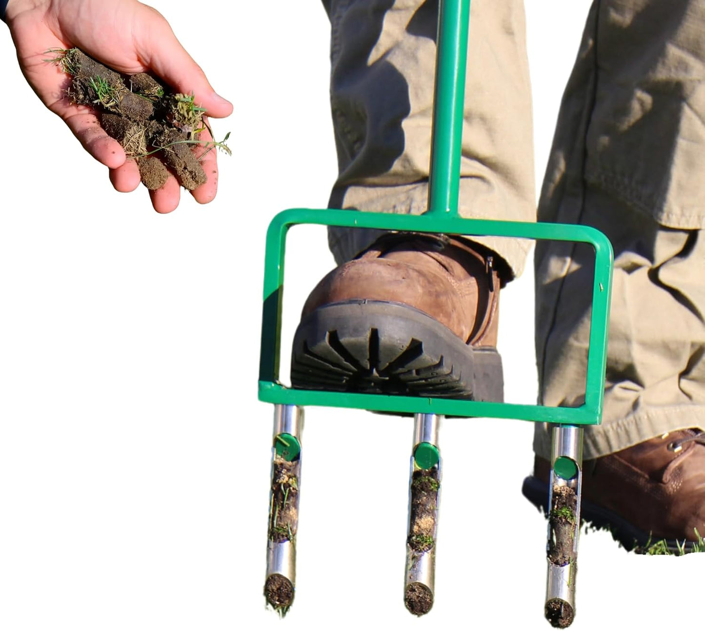 Landzie - The Original Hollow Tine Lawn Aerator Tool - 42 Inch Core Aerator and Grass Aeration Tool Lawn Tools - Stainless Steel Manual Lawn Aerator Plug Aerator and Aerator Lawn Tool
