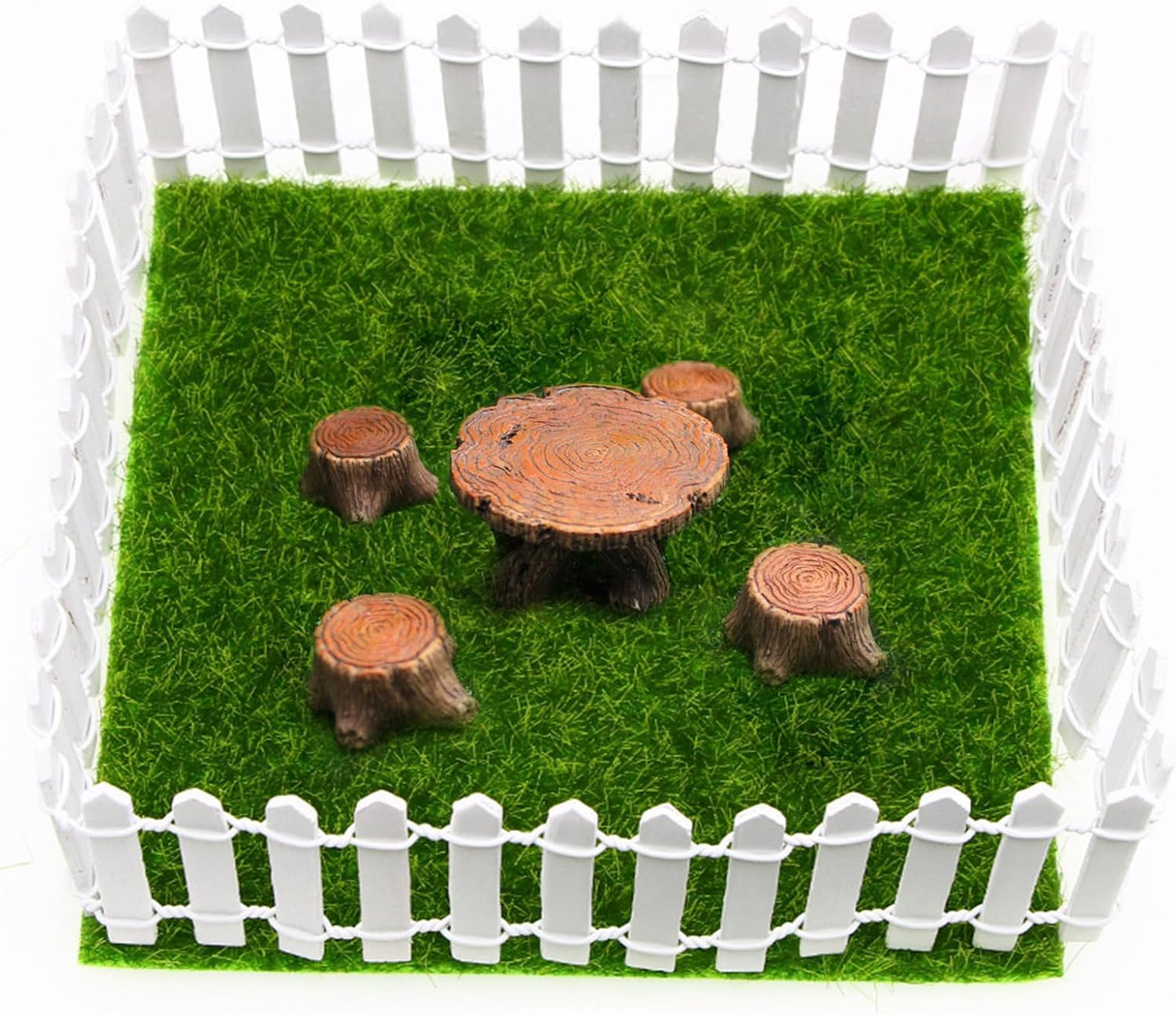 35 Inches Mini Fairy Garden Fence DIY Small Wood Decorative Picket Fence Micro Landscape Miniature Ornaments for Dollhouse, Crafts, Diorama Project, Plant Pot, White