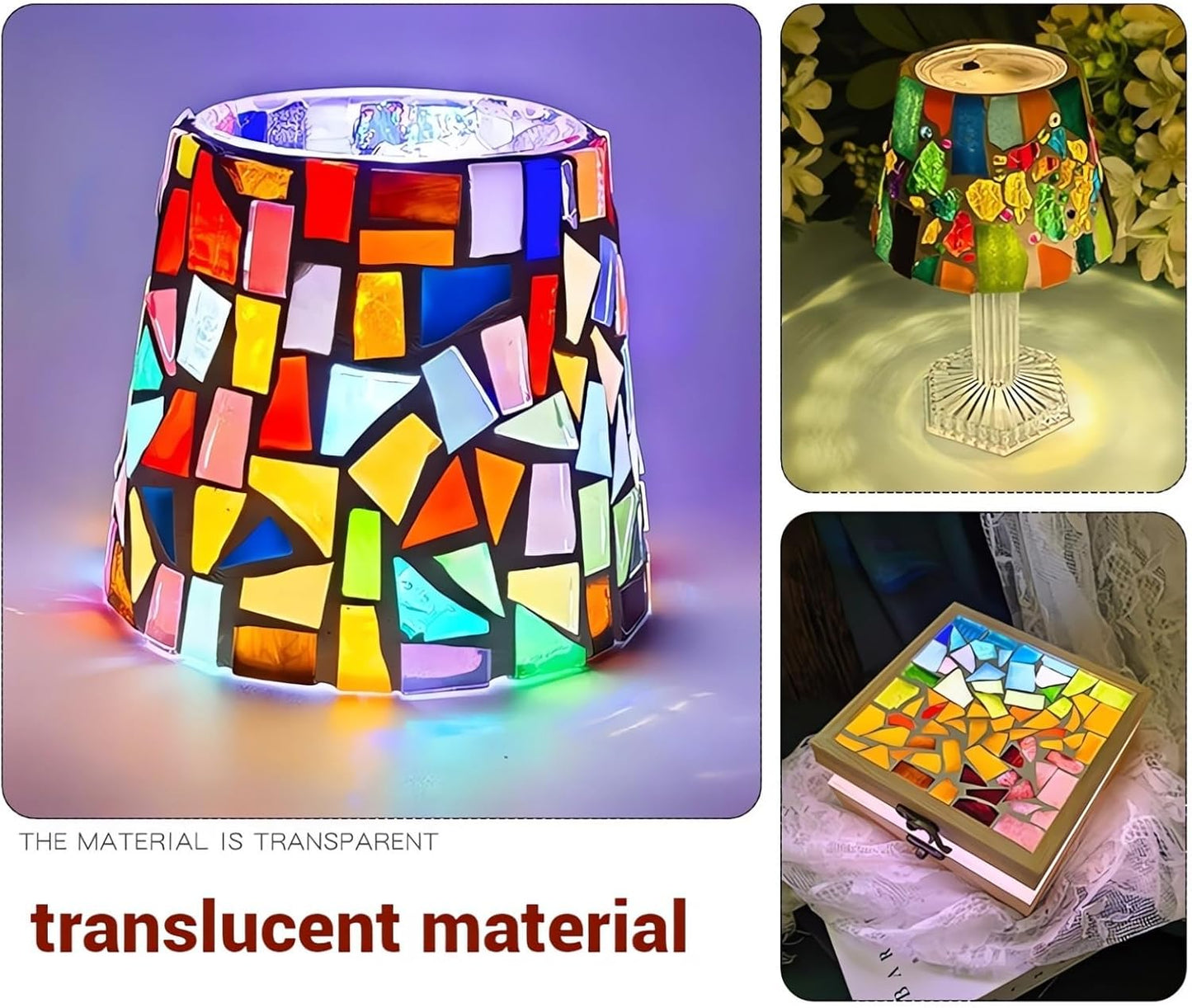 Gold Mixed Irregular Mosaic Glass Mosaic Tiles Pieces, 300g Mosaic DIY Set Adult Mosaic Set, Mosaic Craft Supplies Mosaic Making Supplies