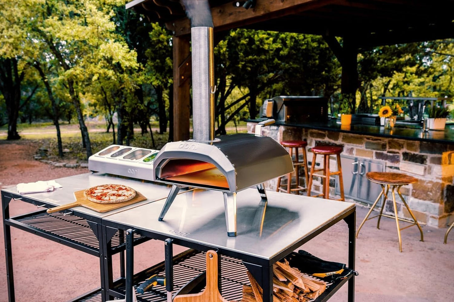 Ooni Large Outdoor Modular Table - 31x31x35 Pizza Oven Cart, Stainless Steel Grill & BBQ Stand, Outdoor Table