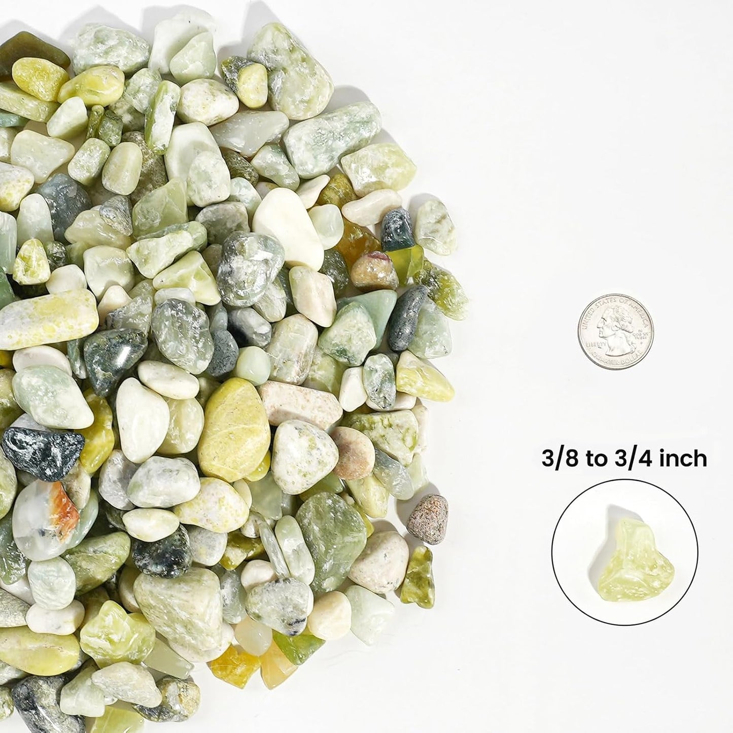 Stonecreek 24 LBS River Rocks (2 x 12 LBS Bags) – Natural Polished Decorative Pebbles, Garden Landscaping Stones for Planters, Vase Fillers, Succulent Pots, Fish Tanks & Terrariums, Jade Medium