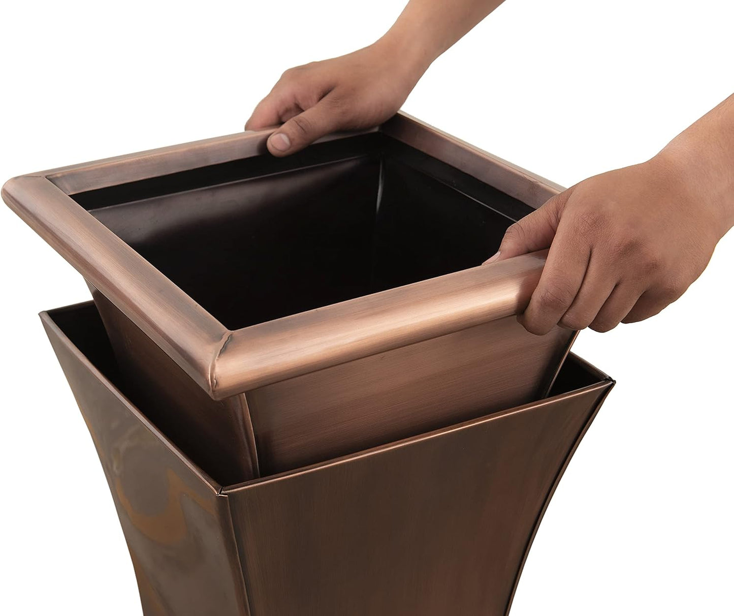 H Potter Copper Planter Tall Indoor Outdoor Large Flower Pot for Patio Deck Garden Home Decorative Metal Vase