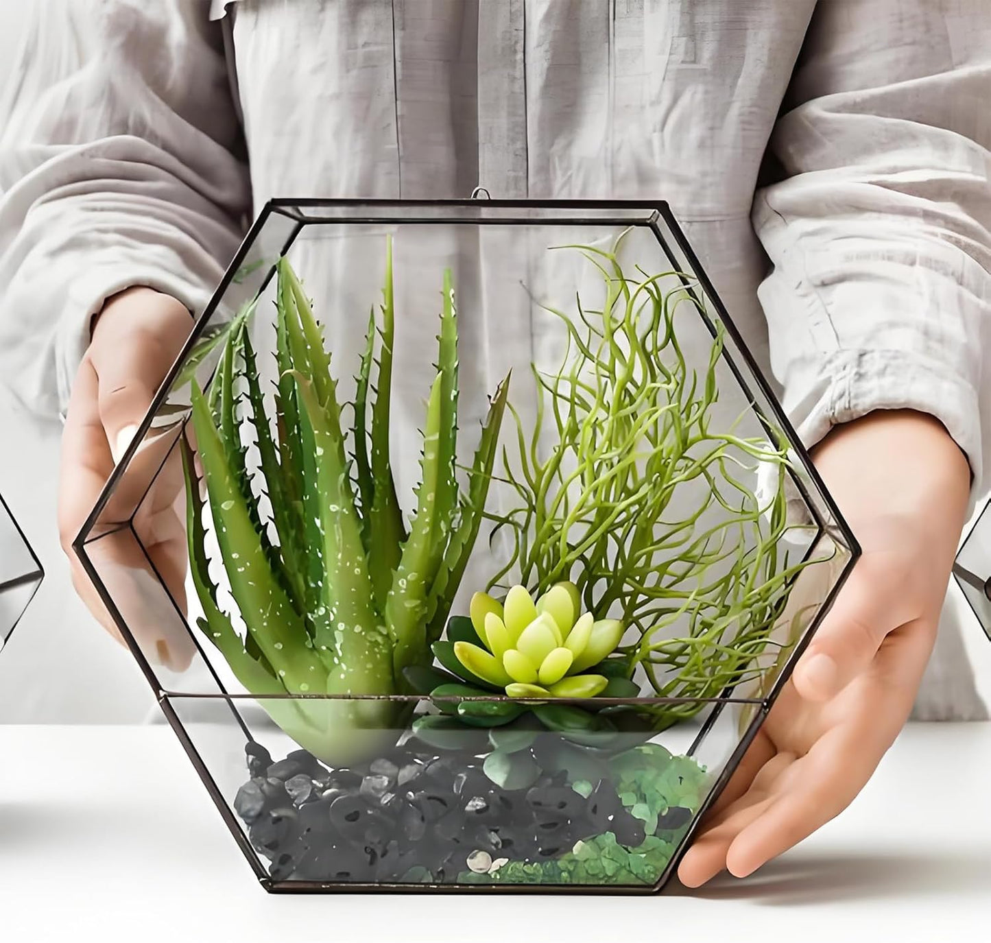 Black Pebbles for Indoor Plants, 3/8 inch Small Bag Stones, Decorative River Rocks for Succulent Potted Plant, Vase and Outdoor Landscaping Garden(16 oz)