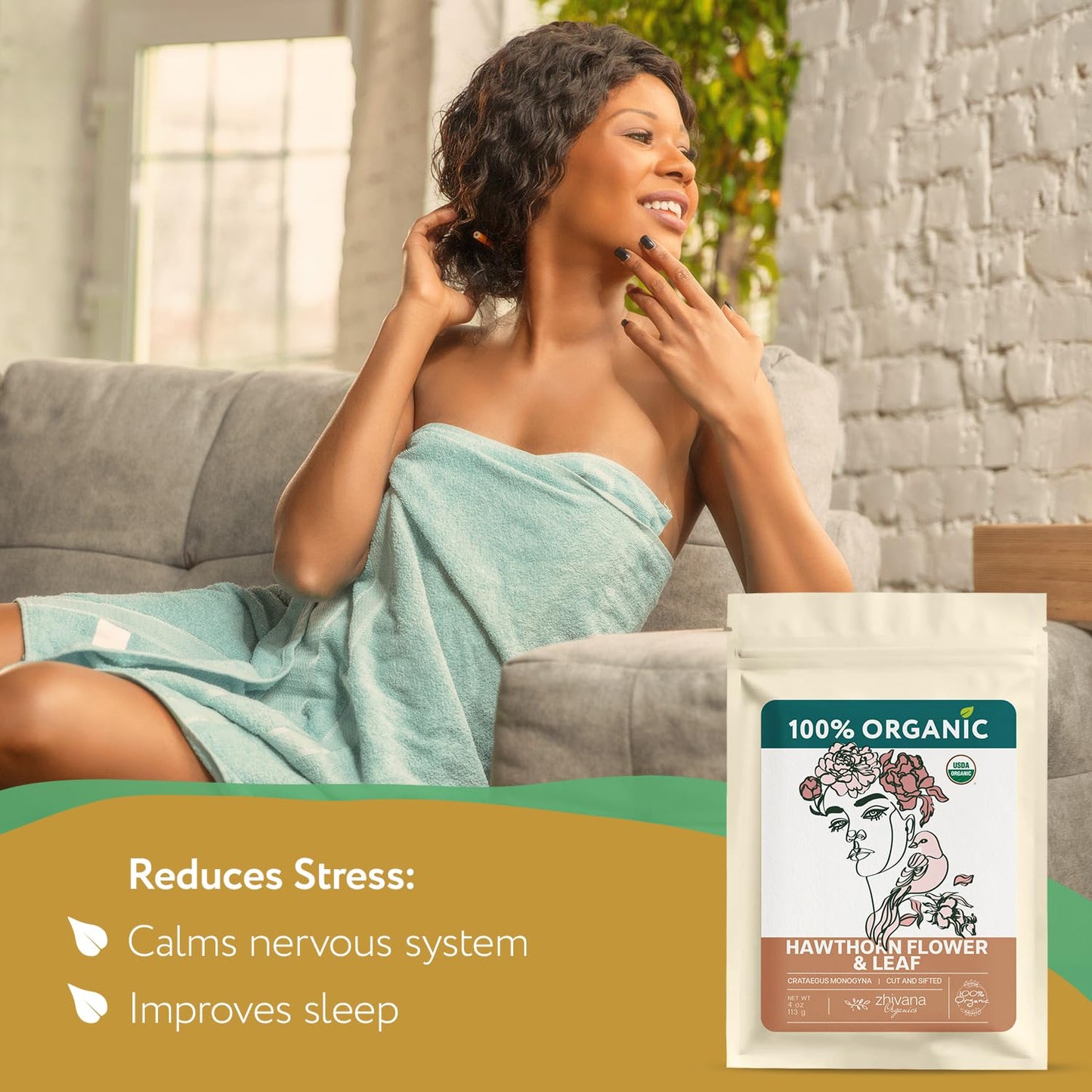 Hawthorn Leaf & Flower Tea Organic (4oz.) - Loose Hawthorne Tea for Blood Pressure Balance, Cardiovascular Health, Heart Support - Espino Blanco Hoja